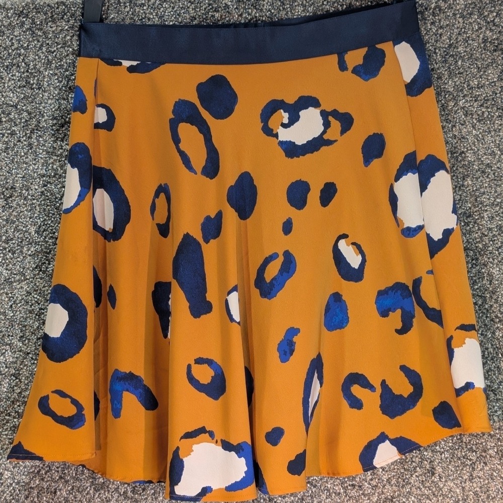 3.1 Phillip Lim Target Collab Leopard Print Skirt Orange Blue A Line Sz 12